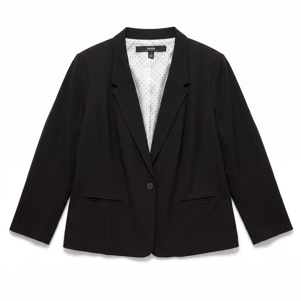 Kensie XXL Black Womens Blazer Jacket Professional Casual Plus Size